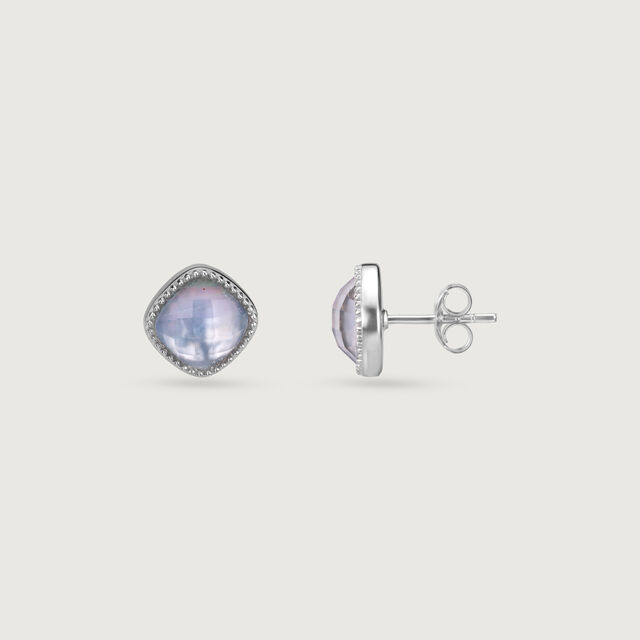 Dreamy Gleam Quartz Silver Stud Earrings,,hi-res image number null