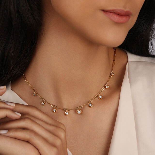 Night Sky Dangles 14KT Diamond Necklace,,hi-res image number null