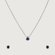 Pretty Minimal Silver Earrings and Necklace Set,,hi-res view 3