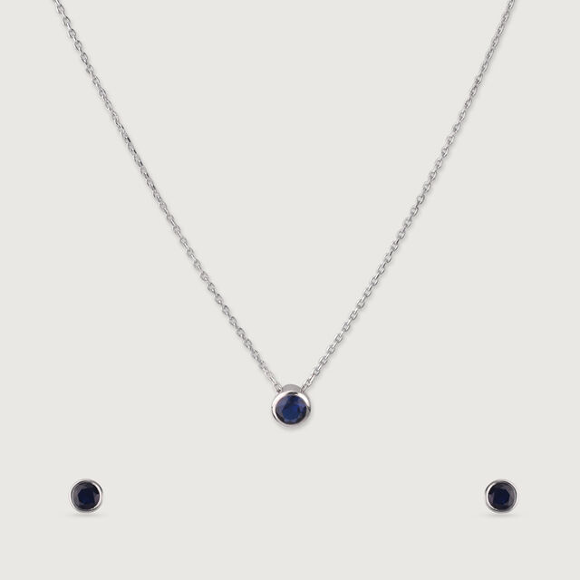 Pretty Minimal Silver Earrings and Necklace Set,,hi-res image number null