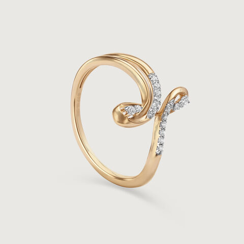 Flowing Sparkle 14 Kt Gold & Diamond Ring