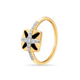 18KT Yellow Gold Geometric Sparkle Diamond Ring,,hi-res view 1
