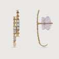 Sequin Glow Gold & Diamond Stud Earrings,,hi-res view 4