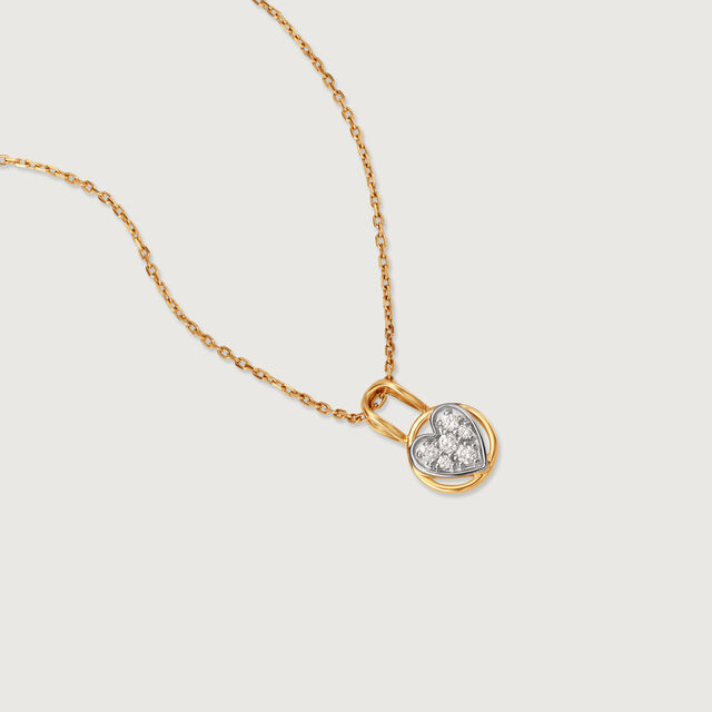 Forever Locked Diamond & Gold Pendant,,hi-res image number null