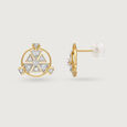 Shimmering Skyline Cluster 14KT Diamond Stud Earrings,,hi-res view 5