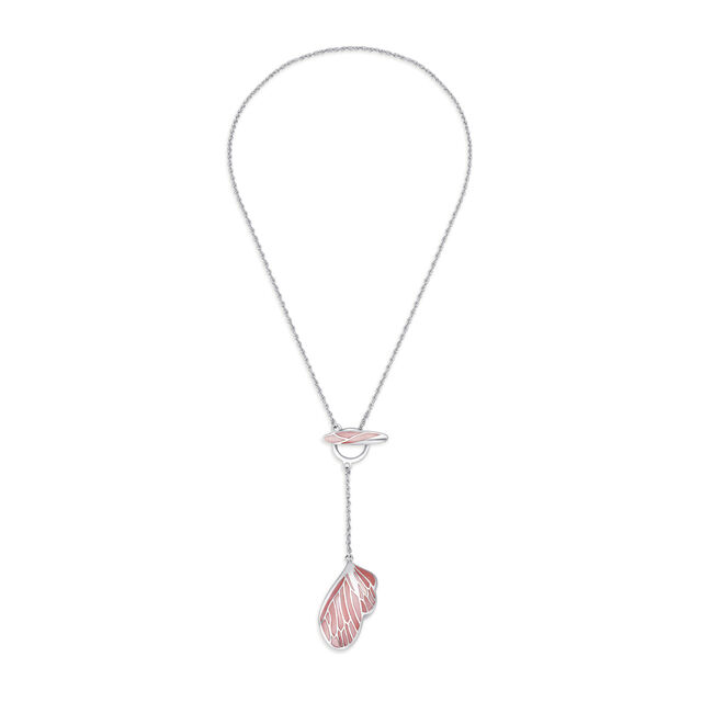 Silver Necklace For Women With Butterfly Wing Pendant