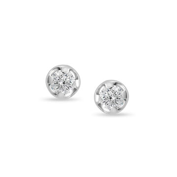 Mamma Mia 14 KT White Gold Glow of Love  Stud Earrings
