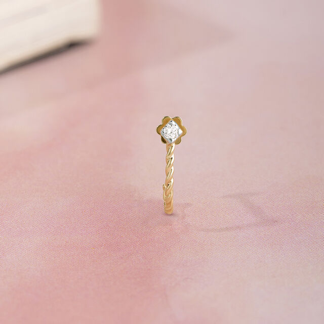 Lippan Sparkle Gold & Diamond Nose Pin,,hi-res image number null