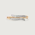 Golden Coiled 14 Kt Gold & Diamond Ring,,hi-res view 3