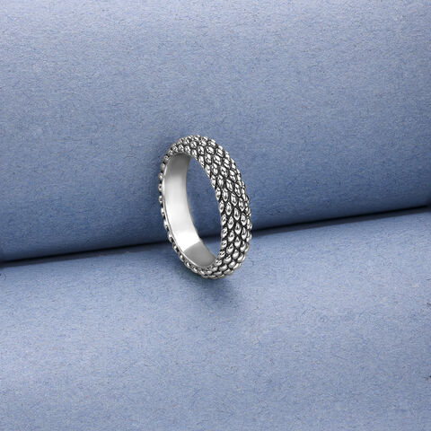 Textured Plate Silver Ring