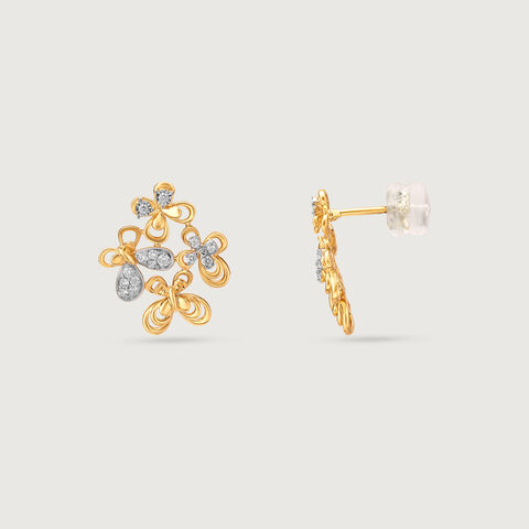 Butterfly Garden Diamond Stud Earrings