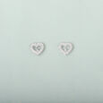 Glowing Heart Silver Stud Earrings,,hi-res view 1