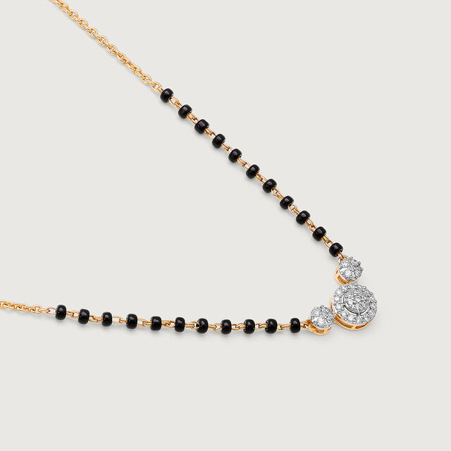 Radiant Charm 14 Kt Gold and Diamond Mangalsutra,,hi-res image number null