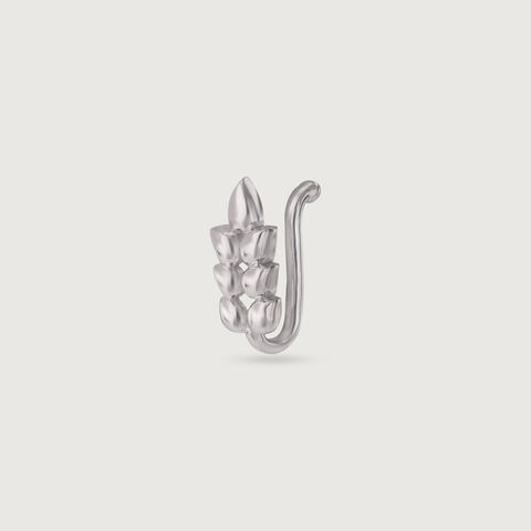 Playful Stacked Silver Nose Pin