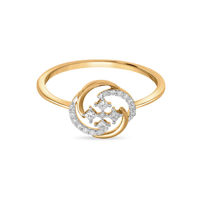 18 KT Yellow Gold Diamond Ring,,hi-res view 2