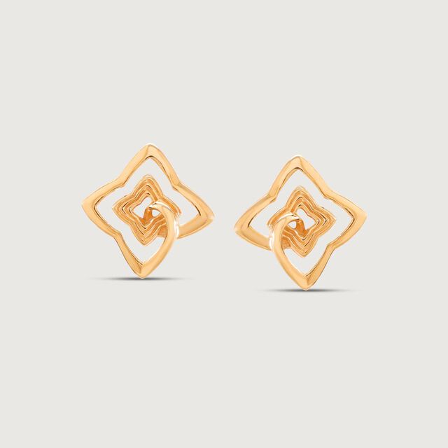 Radiant Bloom Gold Stud Earrings,,hi-res image number null