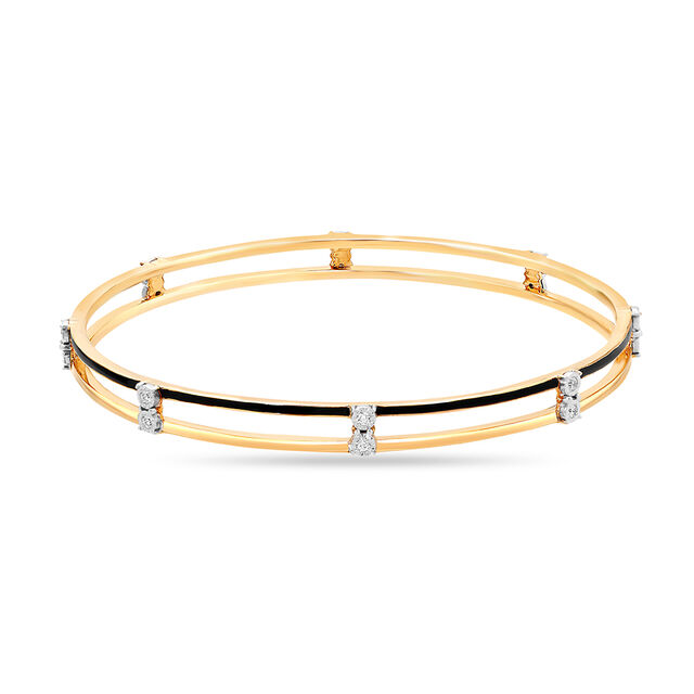14KT Yellow Gold Chic Diamond Bangle,,hi-res image number null