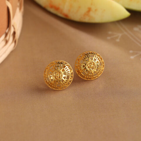 Artisanal Odyssey 22KT Gold Stud Earrings