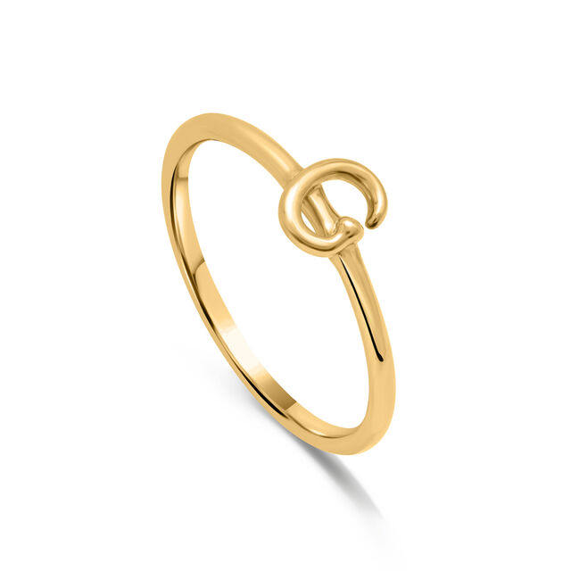 Letter G 14KT Yellow Gold Initial Ring,,hi-res view 4