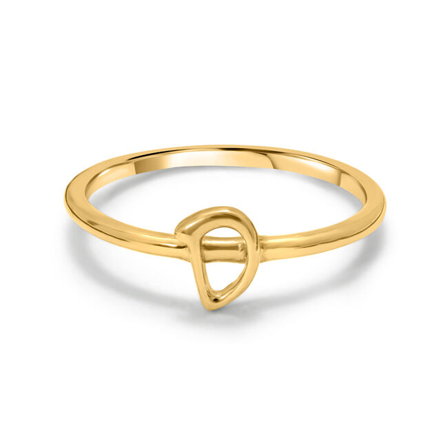 Letter D 14KT Yellow Gold Initial Ring,,hi-res image number null