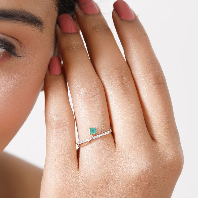 14KT Rose Gold Enchanted Dream Green Onyx Finger Ring,,hi-res image number null