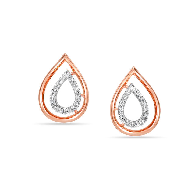 14Kt Rose Gold Timeless Beauty Diamond Stud Earring,,hi-res view 1