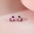 Violet Symphony Amethyst & Gold Stud Earrings,,hi-res view 1