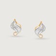Cascading Rivulet 14 Kt Pearl & Diamond Stud Earrings,,hi-res view 3
