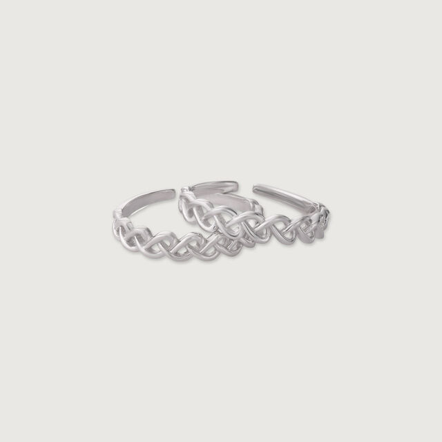 Swirl Mesh Silver Toe Rings,,hi-res image number null