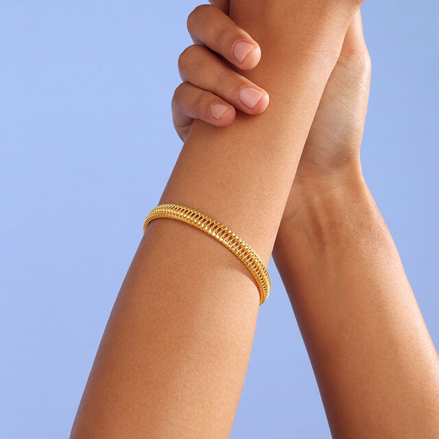 Radiant Textured Gold Bangle,,hi-res image number null