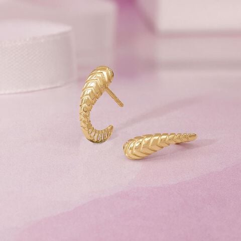 Chevron Trend Gold Stud Earrings