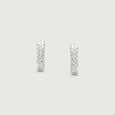 Textured Halo Silver Hoop Earrings,,hi-res view 5