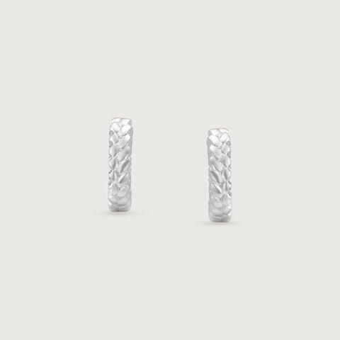 Textured Halo Silver Hoop Earrings