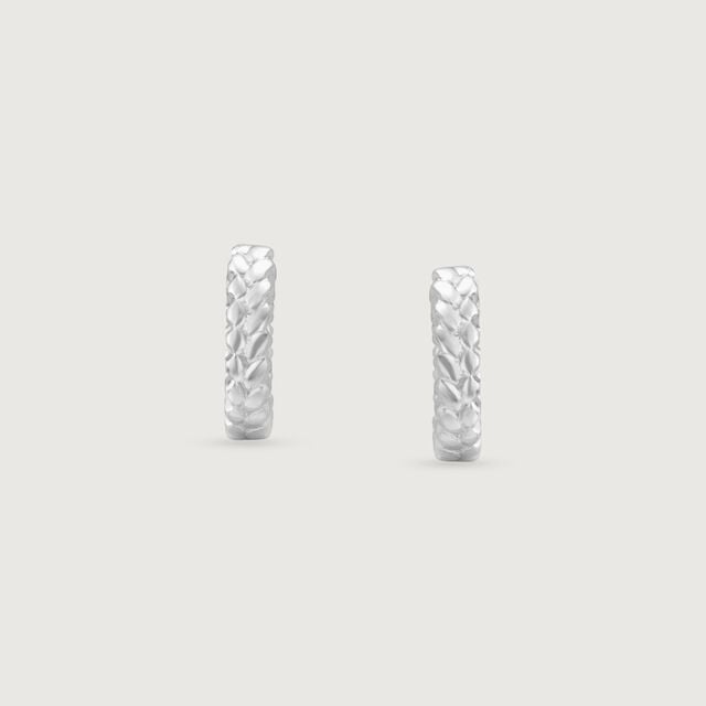 Textured Halo Silver Hoop Earrings,,hi-res image number null
