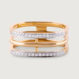 Sleek Layers Gold & Diamond Finger Ring,,hi-res view 3