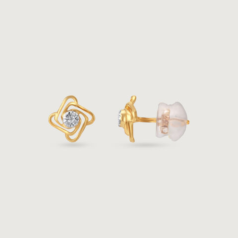 Twisted Glow Diamond Stud Earrings
