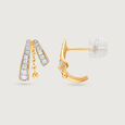Golden Ray burst 14KT Diamond Stud Earrings,,hi-res view 4