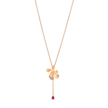 14KT Rose Gold Pendant with Chain That Radiates The Inner You