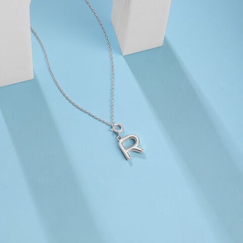 Bold Initial R Silver Charm