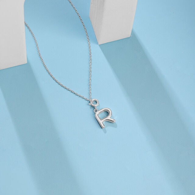 Bold Initial R Silver Charm,,hi-res image number null