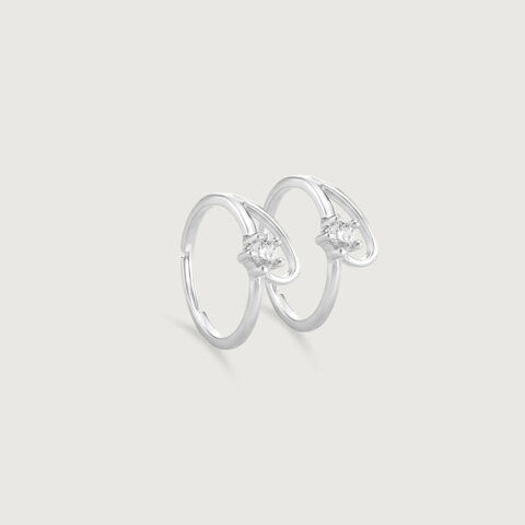 Sleek Curve Silver Toe Rings