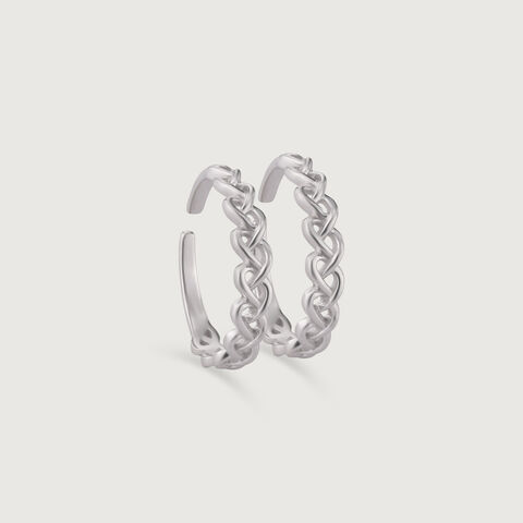 Swirl Mesh Silver Toe Rings