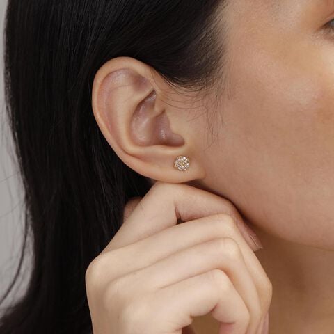 Radiant Petal Diamond Stud Earrings