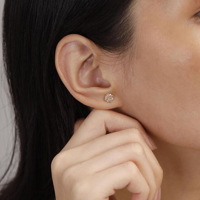 Radiant Petal Diamond Stud Earrings,,hi-res image number null