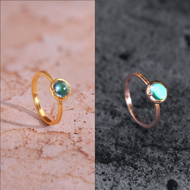 Serene Firefly 14 kt Gold & Blue Topaz Finger Ring,,hi-res image number null