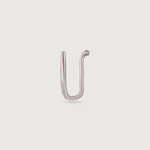 Edgy Linear Silver Nose Pin