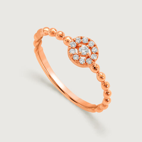 Glamour in Circles Rose Gold 18K Diamond Ring