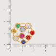 Gemstone Galaxy 14KT Modern Navratna Pendant,,hi-res view 5