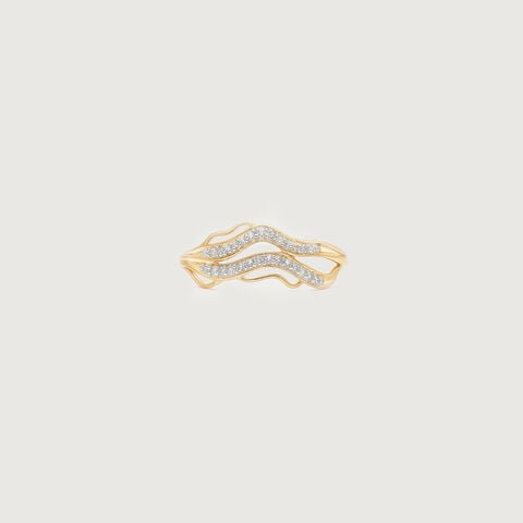 Sculpted Wave Diamond Ring