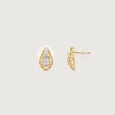 Faceted Balance Diamond Stud Earrings,,hi-res view 5